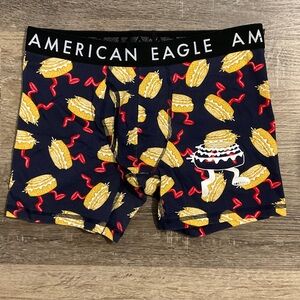 American Eagle Outfitters Navy Boxer Briefs with Yellow and Red Design